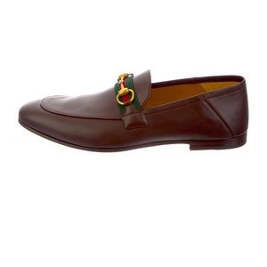 Gucci Men’s Leather Horsebit Loafer with Web - Sz 43/9 (US 9.5)